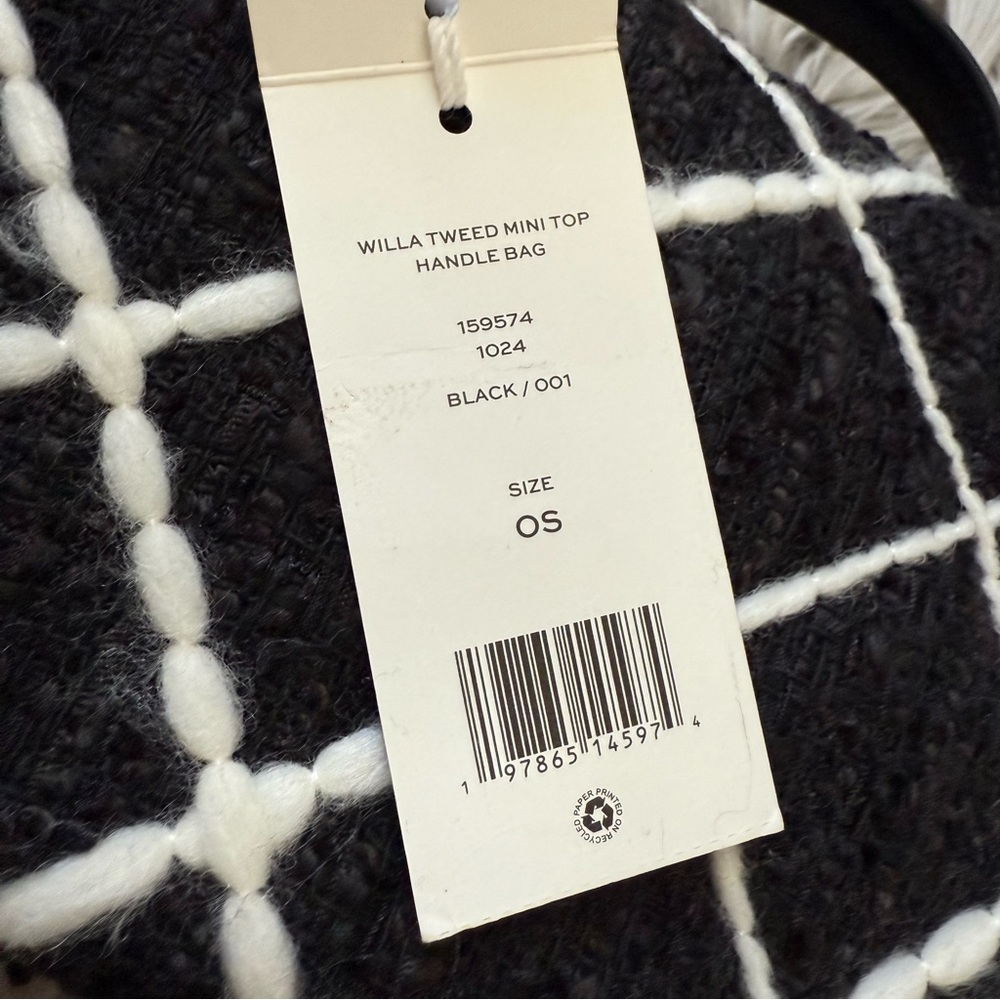 TORY BURCH Willa Tweed Mini Top Handle Bag NWT - Picture 12 of 15